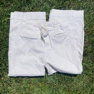 white cargo wide leg pants size 4